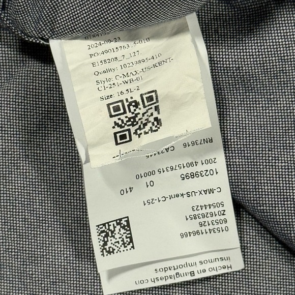 Hugo Boss Sz L / 16.5 L / 34 - 35 Max Kent Sharp Fit Button Up Long Sleeve Shirt - Picture 10 of 10